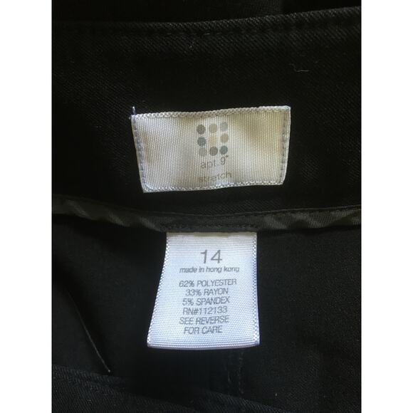 Apt. 9 Stretch Size 14 Ponte Black Dress Pants Hook, Eye, Button Zip Closure - Picture 3 of 5